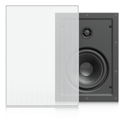 Altavoz Empotrable de Pared / Woofer 6.5" / Tweeter 1" Pivote ±15° / 130W 8 Ohms / Cobertura Simétrica Axial 90° / NDAA Compliant | UACC-IN-WALL-SPEAKER