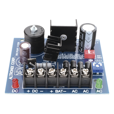 6 o 12 o 24 Vcc @ 2.5 A / fuente tipo tarjeta / 1 salida / requiere transformador de entrada / capacidad de baterías / baterías no incluidas. | SMP-3