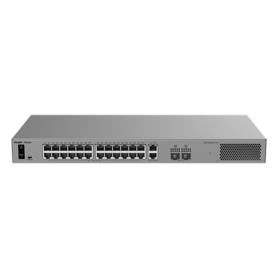 Switch Layer 2 Smart Cloud Managed / 28 Puertos Gigabit / 24 Puertos PoE+ 370 W / Switching 56 Gbps / Forwarding 41.664 Mpps / Protección 6 kV / CCTV Mode | RG-ES228GS-P-V2