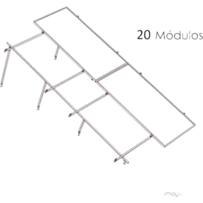 Sistema de Montaje Solar / 8 Módulos 645W / 5.16 kWp / Configuración 2x4 / Losa Plana / Resistencia Viento 170 km/h / Rieles N-S 4.72 m (15.5 ft) / Inclinación 22° | KITBASEL2X10