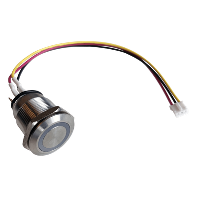 Botón de Acero Inoxidable / IP65 / 19 mm / LED Programable 3.3V / 4 Canales / Cable 60 cm (1.97 ft) | S-B90W43