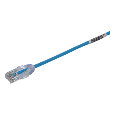 Cable de Parcheo Cat6 / UTP / 28AWG / Diámetro Reducido 3.8 mm / 0.5 m (1.64 ft) / Azul / LSZH-CM / PoE Tipo 3-4 | UTP28SP0.5MBU