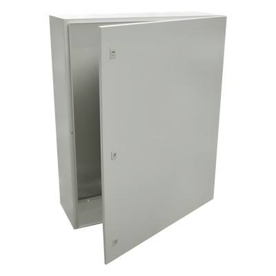 Gabinete de Acero IP66 Uso en Intemperie (800 x 1000 x 300 mm) con Placa Trasera Interior Metálica y Compuerta Inferior Atornillable (Incluye Chapas y Llaves T). | PST-80100-30A