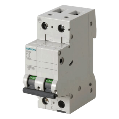 Interruptor automático magnetotérmico / 2 polos / 25 A / 6 kA / Curva C / Montaje riel DIN | 5SL62257CC