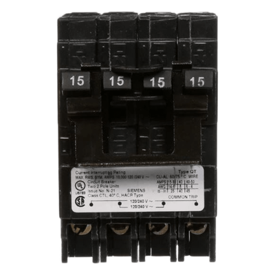 Interruptor Automático TRIPLEX / 2 Polos Simples 1 Polo Doble / 20-20 A / 120/240 VCA / 10 kA / Enchufable | Q22020CT