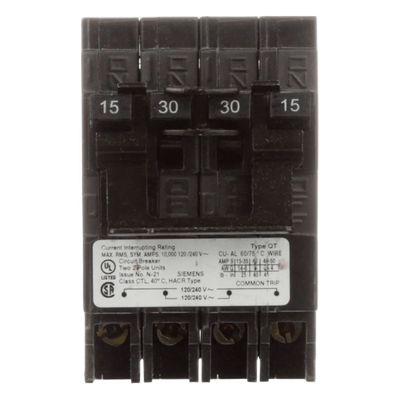 Interruptor Automático Cuádruple Enchufable / 2 Polos Dobles / 20-50 A / 120/240 VCA / Capacidad Interruptiva 10 kA | Q22050CT2