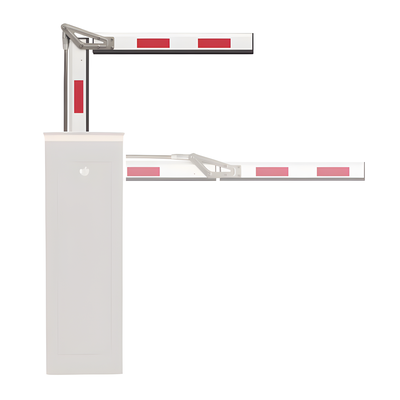 Brazo Articulado para Barrera / 6 m (19.7 ft) / Aluminio Blanco con Reflectivos / Articulación 90° / Doble Sección 3 m | XB-ARM-ART-6M