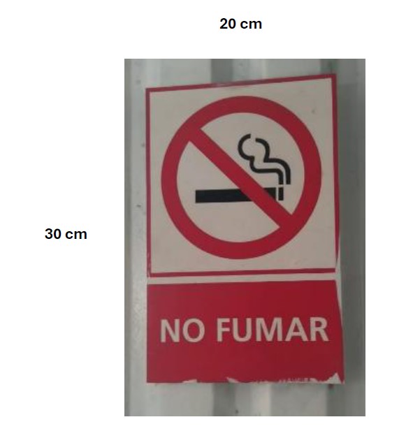 SSMART CARTEL LEYENDA NO FUMAR MED 20X30CM