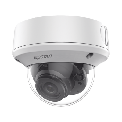 Domo TURBOHD 5 Megapixel / Lente Mot. 2.7 - 13.5 mm / 40 mts IR EXIR / TVI-AHD-CVI-CVBS / IK10 / IP67 / dWDR / 12 Vcc / 24 VCA | D50-TURBO-G2ZW