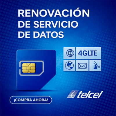Renovación de plan anual de servicio de 10GB para SIM TELCEL | RENO10GBTELCEL