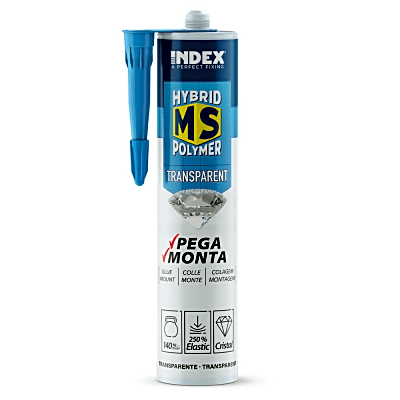 Adhesivo Sellador MS / Transparente / 290 ml / Polímero Híbrido / Resistencia 140 kg/10 cm² / Sin Solventes | MSTR290
