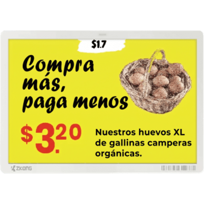 Etiqueta de Tinta Electrónica / ESL / 7.5 Pulgadas / Uso en Estantes / Bluetooth | ZKC75B