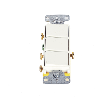 Interruptor Residencial / 15 A / 120 V CA / 3 Polos Unipolares / Cableado Lateral / 49 pies | HUB-RCD-111W