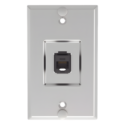 Placa de Pared Vertical / 1 Puerto Keystone / Jack Cat6 / 110 Impacto / Acero Inoxidable / 2.74 x 4.50 in | KWPK6