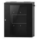Gabinete Rack / 24 UR / 19 Pulgadas / Puerta de Cristal / Carga 80 kg / Abatible 120° / Laterales Removibles | SR-19-24-GAPV5