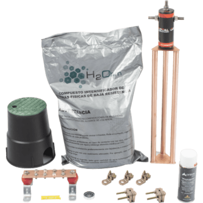 Kit de tierra física modelo TG45AB con Electrodo Magnetoactivo, capacidad: 45 AMP | KIT-MASTER-25AB-V2