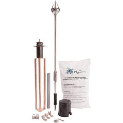 Kit Pararrayo con Punta de Aluminio con Avance de Cebado de 6 m. y Accesorios de Instalación en Torre. | KIT-MASTER-PE06-INOX