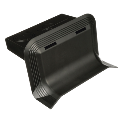 Accesorio de Conexión a Pared / Canaleta de Piso 4 Vías / PVC Rígido Negro / Carga 907 kg / UL94V-0 / ADA Compliant | AFR4WTRBL