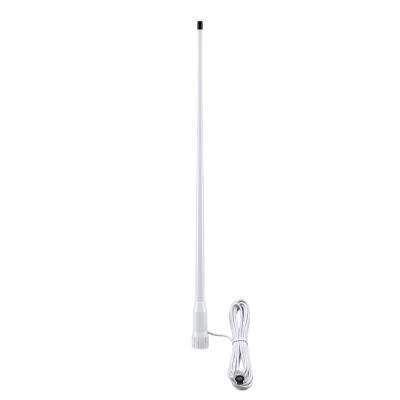 Antena Marina VHF / Fibra de Vidrio / 3.5 dBi / 50 W / Cable RG58 4.5 m (14.8 ft) / PL-259 / Bajo Perfil | TX-5244-SYS
