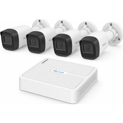 Kit IP 2 Megapixel / NVR de 4 Canales con 4 Puertos PoE  / 4 Cámaras IP Bala para Exterior | KIT-IP4B-2MP