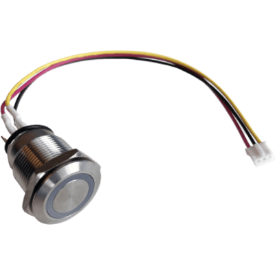 Kit Botones Nexmosphere / 4 Botones S-B90W43 IP65 19 mm + Interfaz XT-B4N6 4 Canales / 256 Combinaciones LED / Controlador XN-125 2 X-talk / Cable USB Split DC | XT-BOTON/4