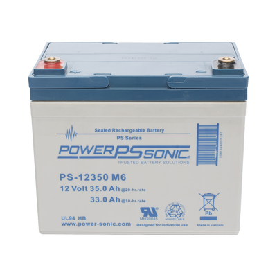 Batería 12V, 35AH, Para Respaldo, Tecnologías AGM/VRLA, 5 Años Vida Útil, Terminales M6, Reconocida UL | PS-12350-M6