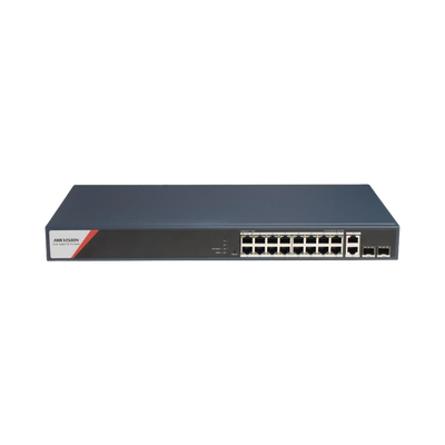 Switch Gigabit PoE+ / Administrable / 16 Puertos 1000 Mbps PoE+ (4 Puertos PoE++ 90 W) / 2 Puertos 1000 Mbps de Uplink / 2 Puertos SFP / Configuración Nube Hik-PartnerPro / Modo Extendido hasta 300 Metros / 230 W | DS-3E1520HP-SI-16P2T2F