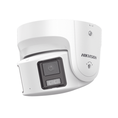 [PROTECCIÓN ACTIVA] Turret IP Panorámica 8 Megapíxel / 2 Lentes 4 mm (180°) / Imagen a Color 24/7 (ColorVu) / PoE / WDR 130° / IP67 / ACUSENSE / Luz Estroboscópica y Alarma Audible / 30 mts Luz Blanca / Micro SD | DS-2CD2387G2P-LSU/SL(C)
