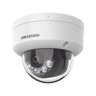 [Dual Light] Domo IP 2 Megapixel / Lente 2.8 mm / 30 mts IR + 30 mts Luz Blanca / Micrófono Integrado / Antivandálico IK08 / ACUSENSE Lite / Exterior IP67 / H.265 / PoE / ONVIF / Micro SD | DS-2CD1123G2-LIU(F)