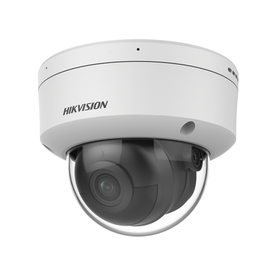 Domo IP 6 Megapixel / Lente 2.8 mm / 40 mts IR / Exterior IP67 / IK10 / Microfono Integrado / DARKFIGHTER / Audio y Alarma I/O / PoE / ONVIF / Micro SD / 4 Analíticos: AcuSense, Deteccion Facial, Conteo de Personas por Cruce y Zona | DS-2CD3166G2-IS(U)(H)