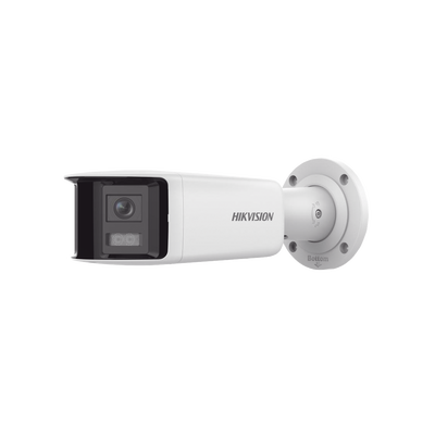 [FlexVu] [PROTECCIÓN ACTIVA] Bala IP 4 Megapixel / 2 Lentes de Lente 2.8 mm (Imagen Panorámica 180°) / 40 mts IR / Exterior IP67 / Luz Intermitente y Alerta de Audio / Audio Bidireccional / ACUSENSE / WDR 120 dB / Micro SD | DS-2CD2T46G2P-ISU/SL(C)