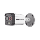Cámara Bala IP Térmica y Óptica Biespectral / Análisis de Video (VCA) para Protección Perimetral / Clasifica Vehículo/Humano / Térmica 96 x 72 / Óptica 4 MP ColorVu / IP67 / Audio y Alarma Visual | DS-2TD2608-2/QA