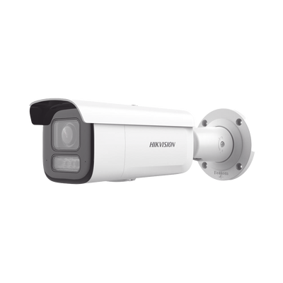 [Dual Light + 2 Micrófonos Integrados] Bala IP 4 Megapixel / Lente Mot. 2.8 a 12 mm / 60 mts Luz Blanca + 60 mts IR / ACUSENSE / Exterior IP67 / IK10 / WDR 120 dB / PoE+ / ONVIF / Alarmas I/O / Micro SD / Metal / ACUSEARCH | DS-2CD2643G2-LIZS2U
