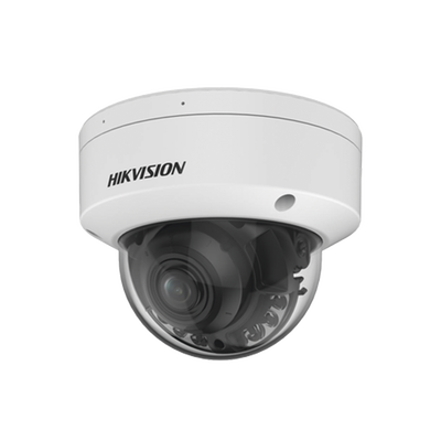 Domo IP 4 Megapixel / Lente Mot. 2.7 - 13.5 mm / Dual Light (40 mts IR + 40 mts Luz Blanca ) / SSD Integrado 1 TB / 2 Micrófonos Integrados / Alarmas I/O / IP67 / IK10 / WDR 130 dB / PoE + / AcuSense / DarkFighter S / Micro SD | DS-2CD3746G2HT-LIZSU(1T)