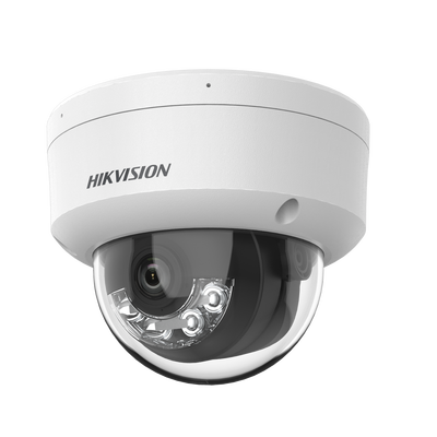 [Dual Light] Domo IP 4 Megapixel / Lente 2.8 mm / 30 mts IR + 30 mts Luz Blanca / Micrófono Integrado / Antivandálico IK08  / Exterior IP67 / H.265 / PoE / ONVIF / Micro SD | DS-2CD3141G2-LIUF