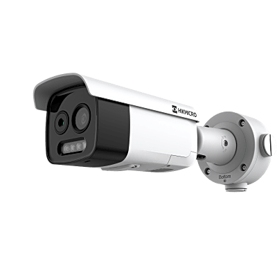 HIKMICRO Cámara Bala IP Térmica y Óptica Dual / Análisis de Video (VCA 3.0) para Protección Perimetral / Detección Térmica de Incendios y Humos / Medición de Temperatura -20°C a 150°C | HM-TD2618-10/G0/T1A