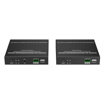Kit extensor por fibra óptica | Hasta 40 kilómetros|  4K@60Hz | con IR | RS232 | TT982