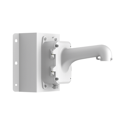 Montaje de Esquina con Caja de Conexión para Domos PTZ epcom y HIKVISION / Fabricado con Aleación de Aluminio y Acero | DS-1604ZJ-BOX-CORNER