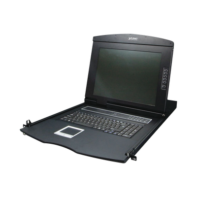 Switch KVM con Monitor de 17"con Teclado y Trackpad para Rack de 1U de Cuatro Postes, 8 Puertos VGA Para Acceder y Controlar Hasta 8 Computadoras Desde una Sola Consola | KVM-210-08M