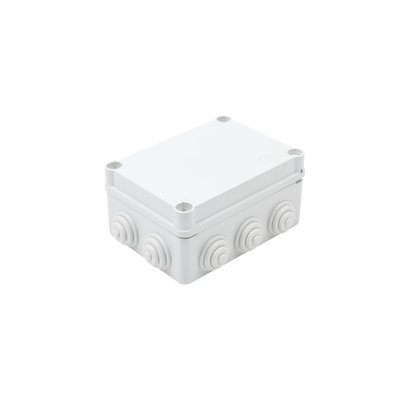 Caja Estanca de PVC Para Derivación y Conexión, 10 Entradas, Tapa con Tornillo de 1/4" de Vuelta, 150x110x70 mm (Área interna), Uso Exterior IP55, Material que no Propaga el Fuego y Libre de Hálogenos | GW-44-026