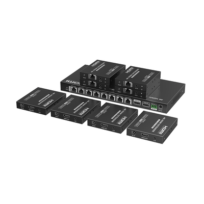 Kit Divisor y Extensor HDMI | 1x8 | Hasta 70 m |Resolución 4K @ 60 Hz |  Cat 6/6a/7 | IPCOLOR | CERO LATENCIA | Puerto S/PDIF | EDID | RS232 | Salida Loop / PoC | TT-828N