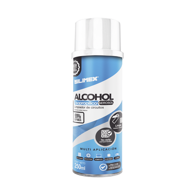 Alcohol Isopropilico en Aerosol para limpieza de equipos de vídeo, fibra óptica, cómputo, y equipo telefónico 250 ml | ALCOHOLS