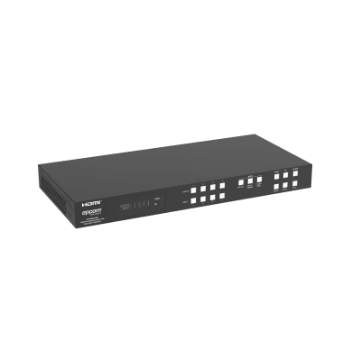 Switch de Video Matrix 4x4 HDMI 2.0 | 18Gbps Ancho de Banda | 4K2K@60Hz Resolución | 4 Entradas 4 Salidas HDMI | Audio LPCM y Dolby Digital | Control TCP-IP y RS-232 | Conectores Phoenix para Audio | Metal Enclosure | EPPMXB44VW
