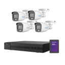 Kit TurboHD 1080p + SSD 1 TB / DVR 4 Canales / 4 Cámaras Bala ColorVu con Micrófono Integrado / Fuente de Poder / Accesorios de Instalación | HL-1080-CV/A/1TB