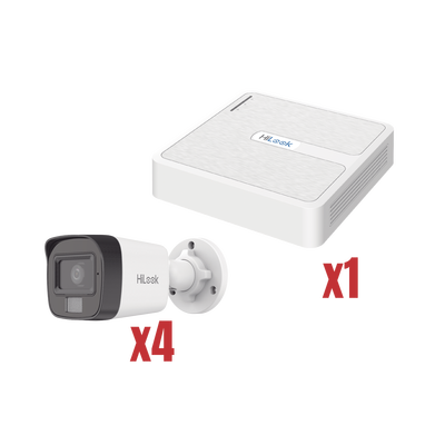 Kit IP 4Megapixel / NVR de 4 Canales con 4 Puertos PoE / 4 Cámaras IP Dual light con microfono | KIP2MP/4B