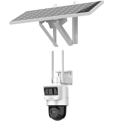 Kit Solar IP All in One / Doble Detección (Radar + PIR) / PT IP 4 Megapixel / Lente 2.8 mm / Panel Solar / Batería de Respaldo de Litio 90Wh (Hasta 2 días) / Conexión 4G / Audio de Dos Vías / Accesorios de Inst. / Direc | DS-2DE2C400IWG-K/4G/C09S20/LA