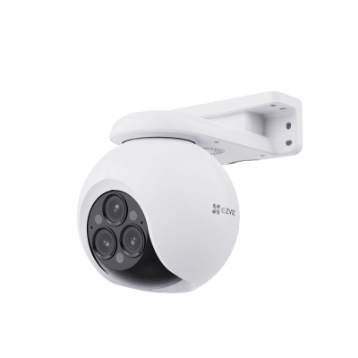 Cámara PT / Wi-Fi / Triple Lente / Panorámica 360° / Resolución 2k+ / Visión Nocturna a color  / IA Detección de Humanos y Vehiculos / Alarma con Sirena y Luz / IP67 | CS-H80F