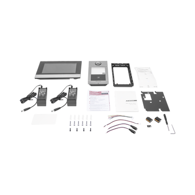 Kit de Videoportero IP PoE Estandar con llamada a App de Smartphone (Hik-Connect) / Apertura con Tarjeta MIFARE / Frente de calle IK08 & IP65 / Soporta 2 puertas | DS-KIS604-P(C)