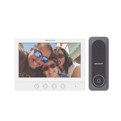 Kit de Videoportero TurboHD con Pantalla LCD a Color de 7" / Frente de Calle para Exterior de Policarbonato / 720p (1 Megapíxel )130° de Visión (Gran Angular) | DS-KIS212