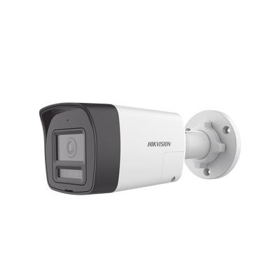 [Audio Bidireccional + Dual Light + ColorVu] Bala TURBOHD 2 Megapixel (1080p) / Lente 2.8 mm / 30 mts IR EXIR + 20 mts Luz Blanca / Micrófono y Bocina Integrado / Exterior IP67 / Metal / dWDR | DS-2CE16D0T-LTS